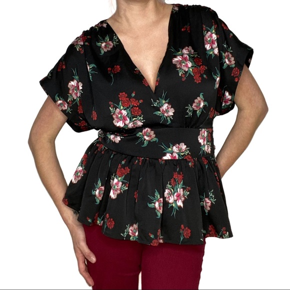 Express Tops - Express Outlet Flower Print Blouse Size Large